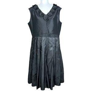 Jerry T Evening Dress XL Satin Rosettes Taffeta Black Tie Formal Elegant